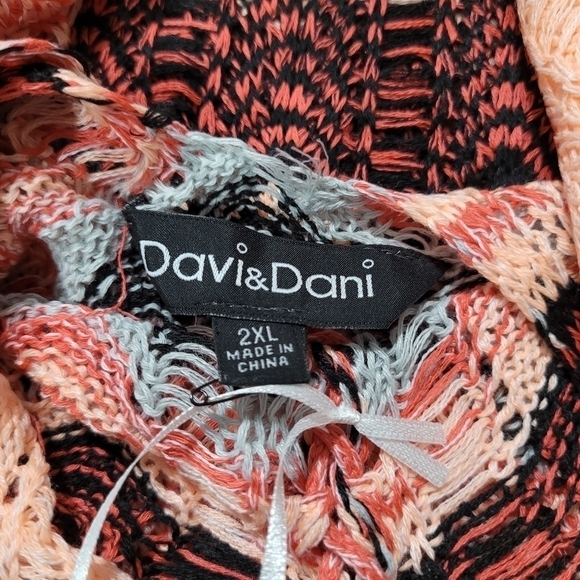 Davi & Dani Under Cover Swim Cover-up Crochet Boho Women’s Pink Combo Sz 2XL NWT - Picture 7 of 8